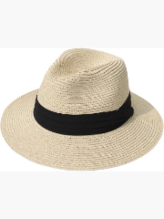 Women Wide Brim Straw Panama Roll up Hat Fedora Beach Sun Hat UPF50+ main image 5